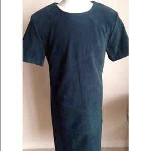 Forest Green Suede Casual Dress